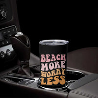 Beach More Worry Less Tumbler Cup Boho Summer Vacation