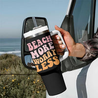 Beach More Worry Less Tumbler With Handle Boho Summer Vacation