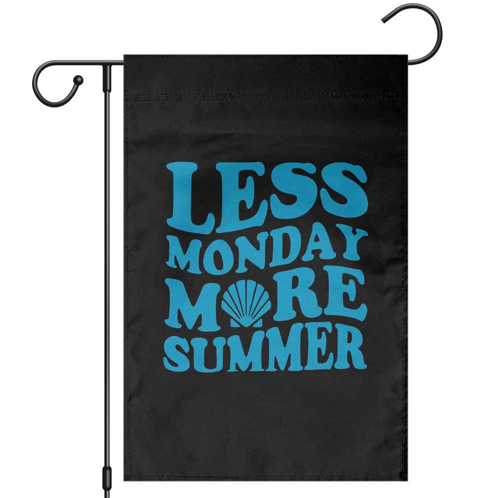 Less Monday More Summer Garden Flag Retro Beach Seashell Graphic