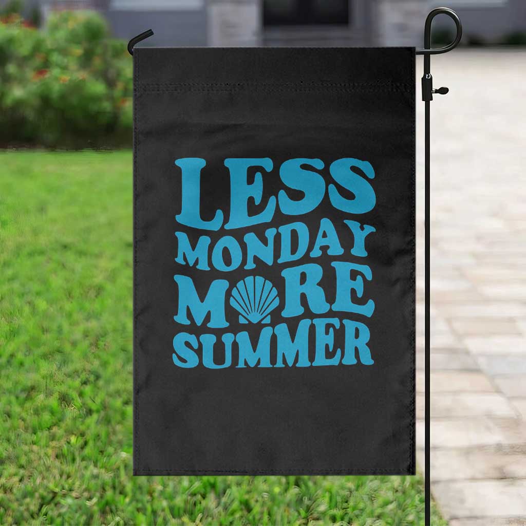 Less Monday More Summer Garden Flag Retro Beach Seashell Graphic