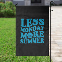 Less Monday More Summer Garden Flag Retro Beach Seashell Graphic