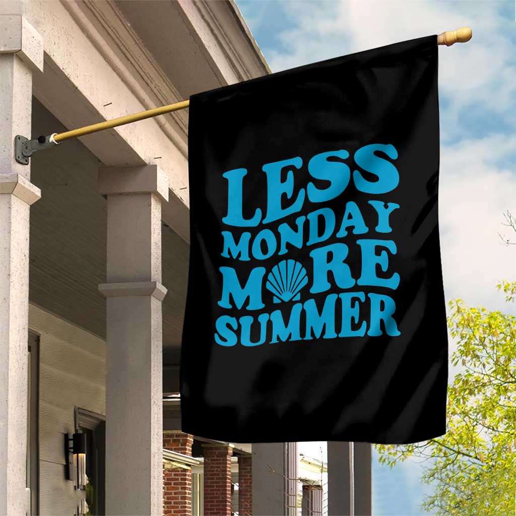 Less Monday More Summer Garden Flag Retro Beach Seashell Graphic