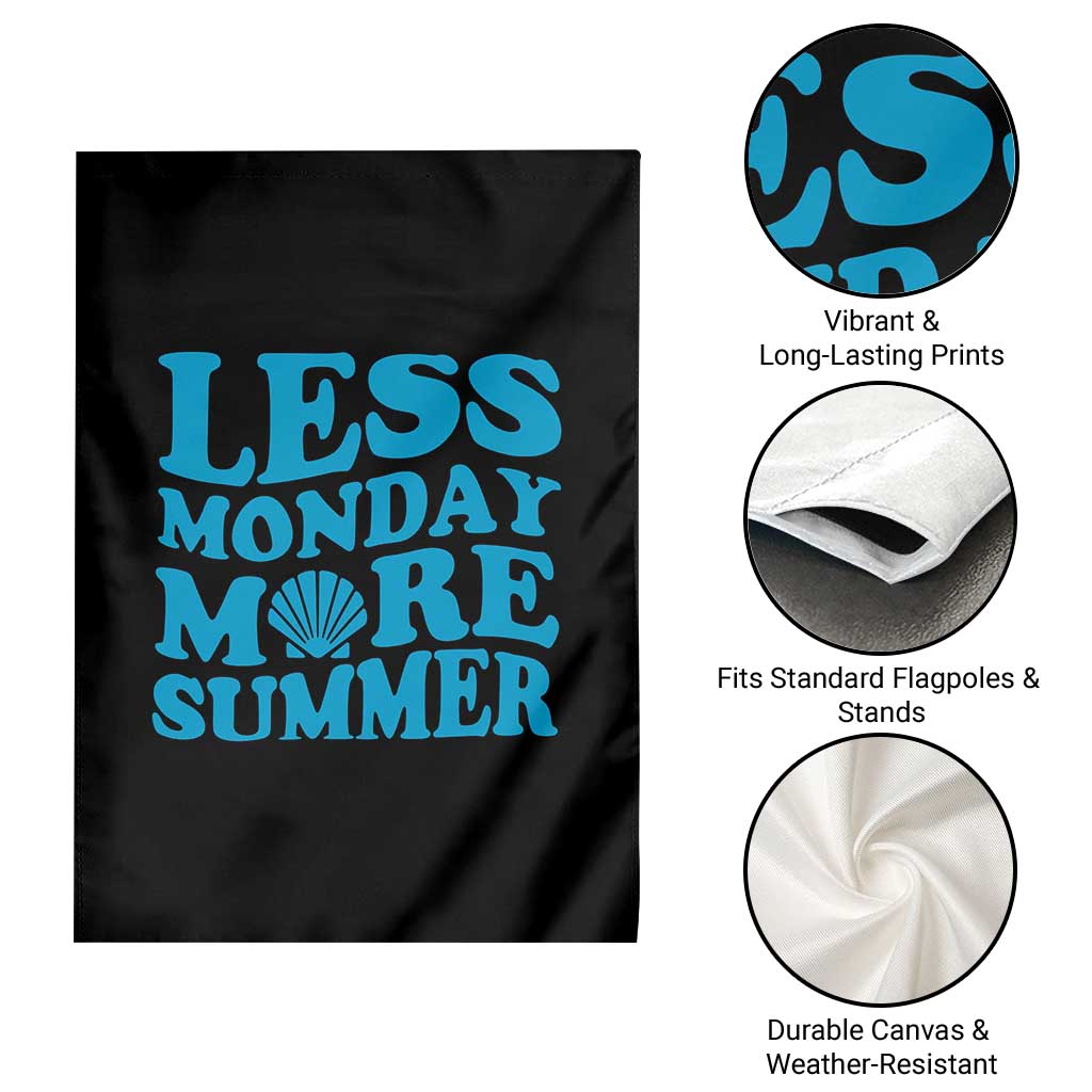 Less Monday More Summer Garden Flag Retro Beach Seashell Graphic