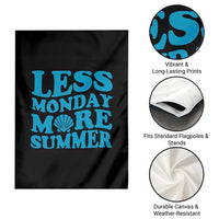 Less Monday More Summer Garden Flag Retro Beach Seashell Graphic