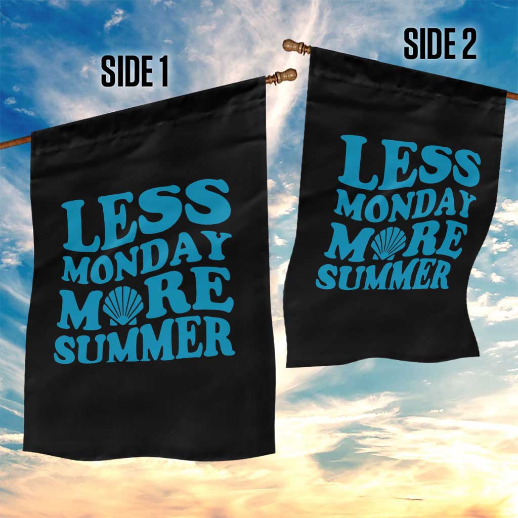 Less Monday More Summer Garden Flag Retro Beach Seashell Graphic