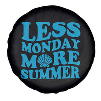 Less Monday More Summer Spare Tire Cover Retro Beach Seashell Graphic