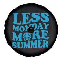 Less Monday More Summer Spare Tire Cover Retro Beach Seashell Graphic