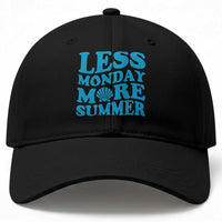 Less Monday More Summer Baseball Cap Retro Beach Seashell Graphic