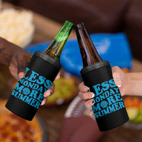 Less Monday More Summer 4 in 1 Can Cooler Tumbler Retro Beach Seashell Graphic