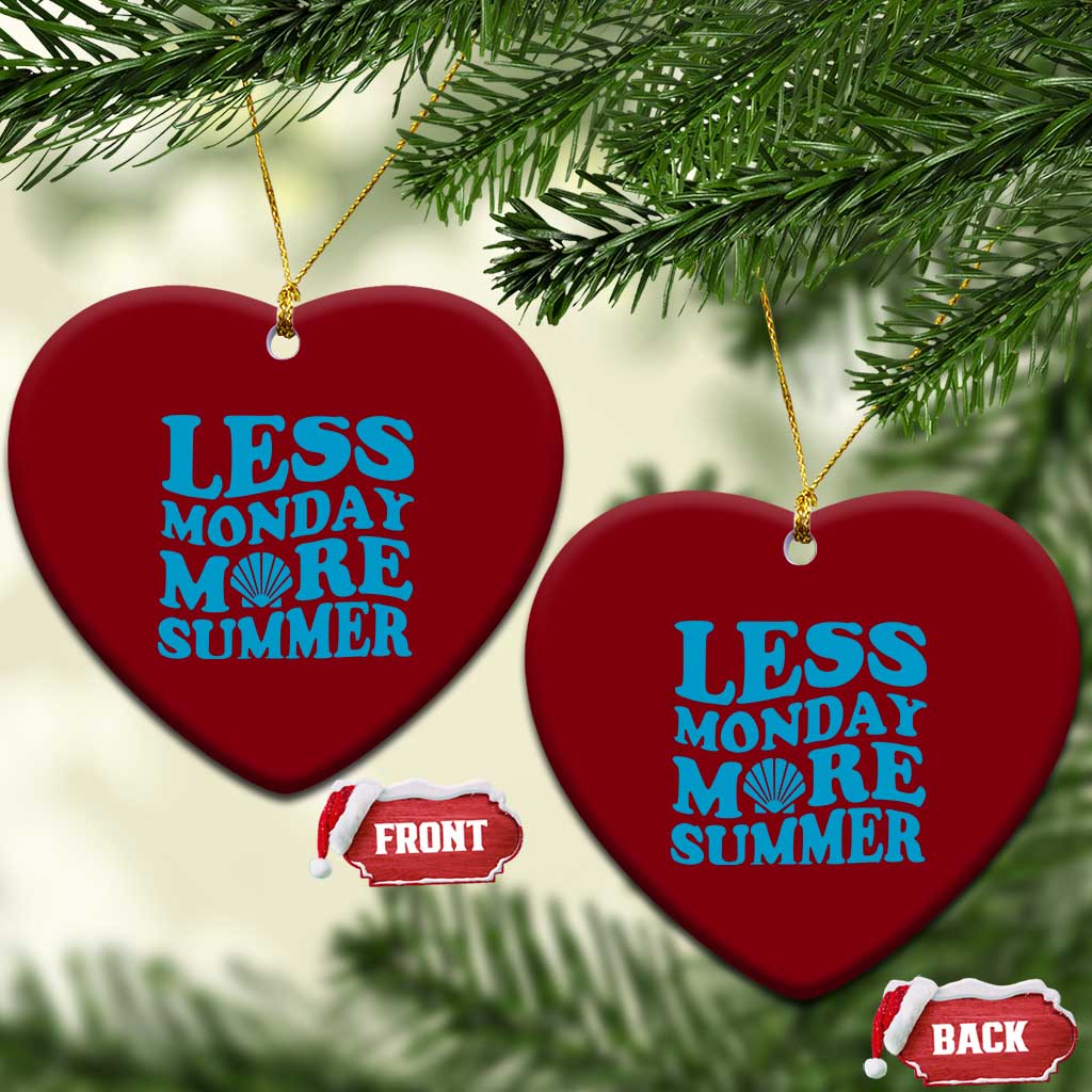 Less Monday More Summer Ceramic Ornament Retro Beach Seashell Graphic