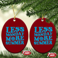 Less Monday More Summer Ceramic Ornament Retro Beach Seashell Graphic