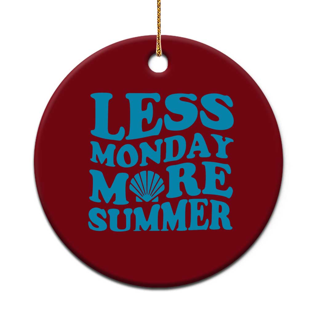 Less Monday More Summer Ceramic Ornament Retro Beach Seashell Graphic