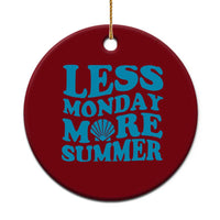 Less Monday More Summer Ceramic Ornament Retro Beach Seashell Graphic