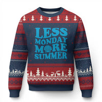 Less Monday More Summer Ugly Christmas Sweater Retro Beach Seashell Graphic