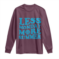 Less Monday More Summer Long Sleeve Shirt Retro Beach Seashell Graphic