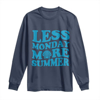 Less Monday More Summer Long Sleeve Shirt Retro Beach Seashell Graphic