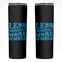 Less Monday More Summer Skinny Tumbler Retro Beach Seashell Graphic