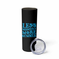 Less Monday More Summer Skinny Tumbler Retro Beach Seashell Graphic