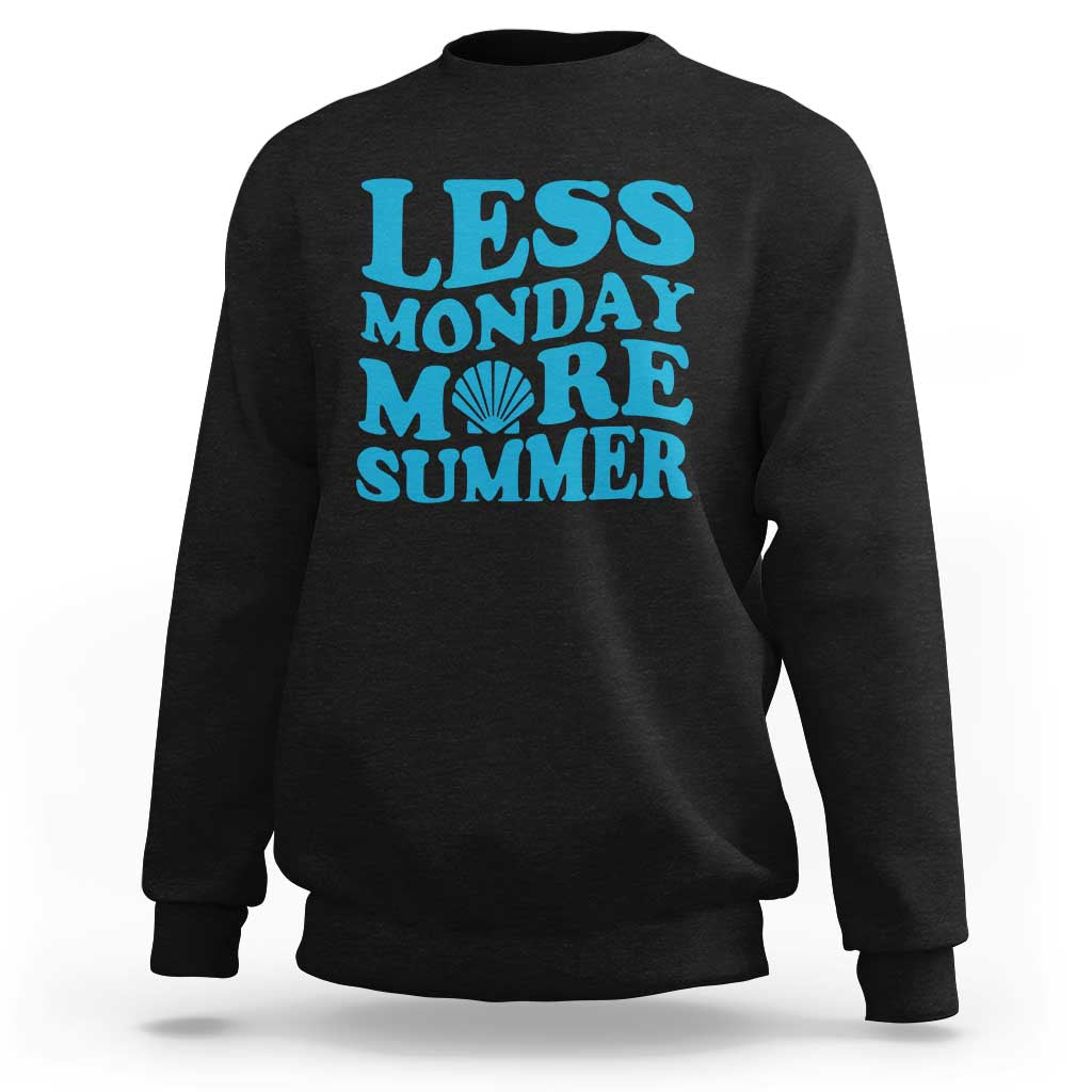 Less Monday More Summer Sweatshirt Retro Beach Seashell Graphic