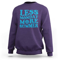 Less Monday More Summer Sweatshirt Retro Beach Seashell Graphic