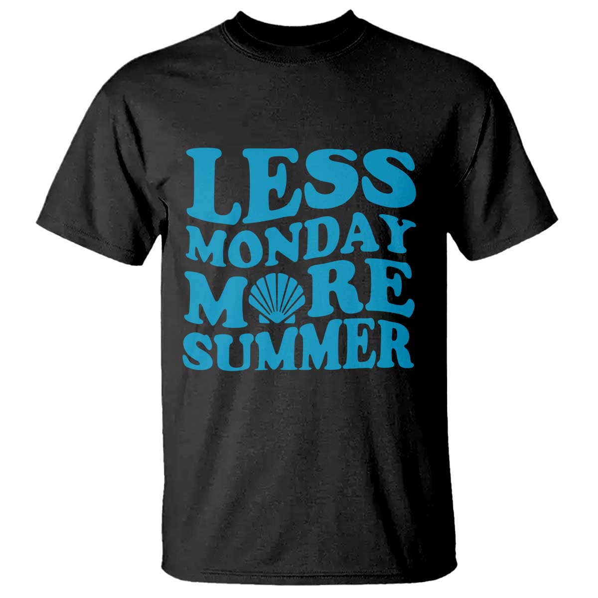 Less Monday More Summer T Shirt Retro Beach Seashell Graphic
