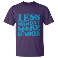 Less Monday More Summer T Shirt Retro Beach Seashell Graphic