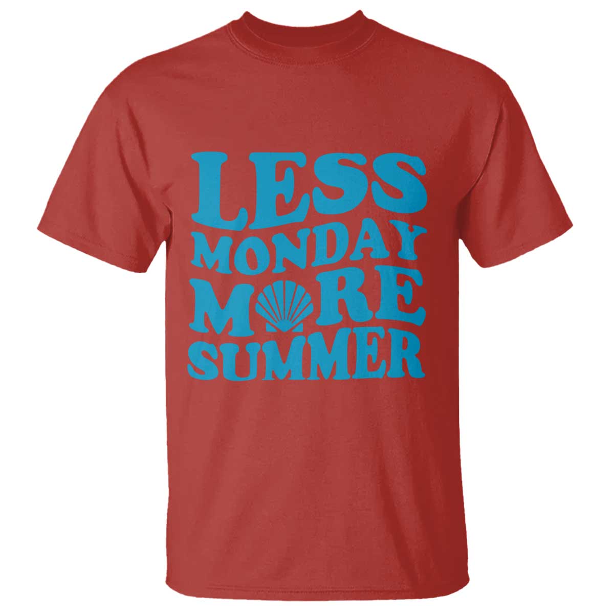Less Monday More Summer T Shirt Retro Beach Seashell Graphic