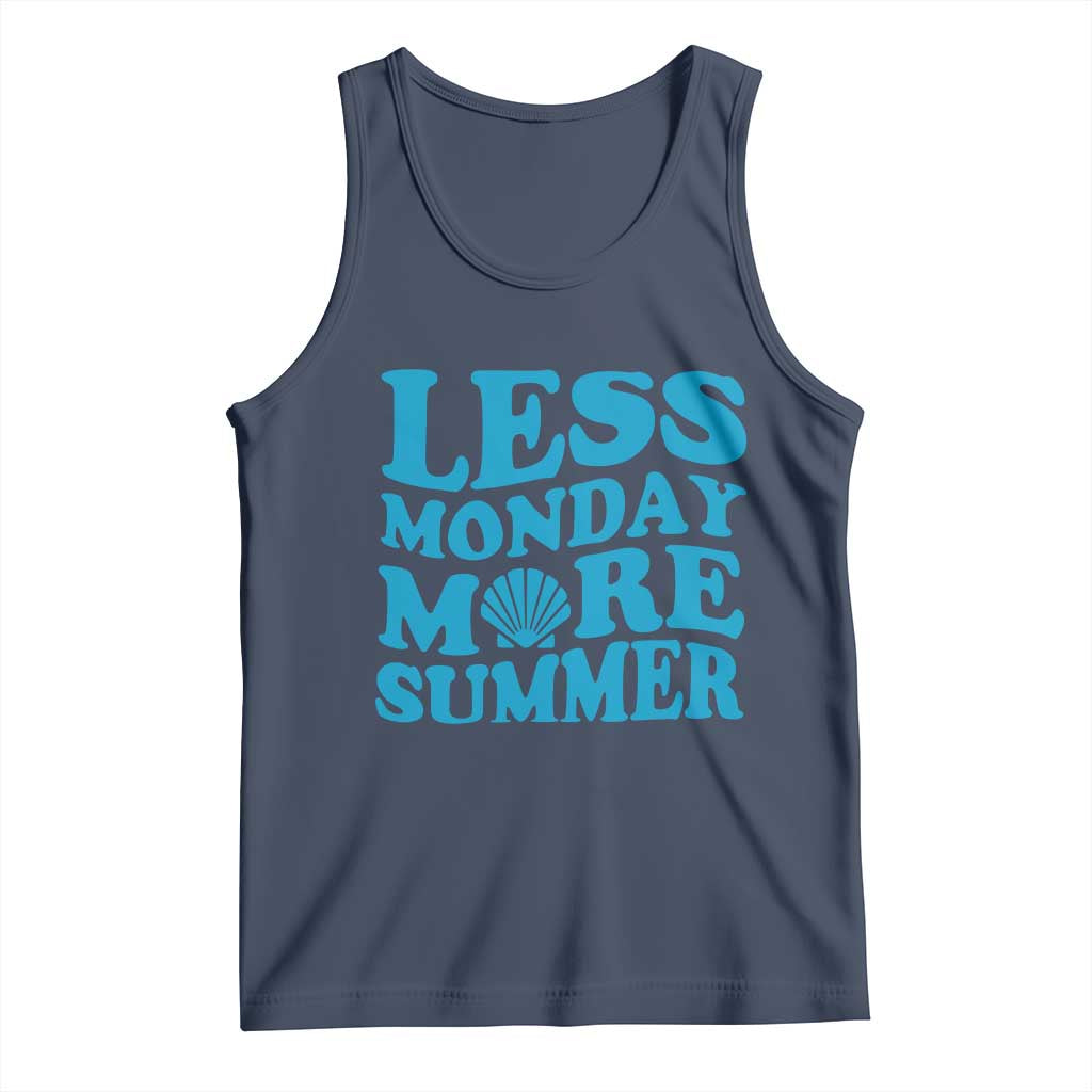 Less Monday More Summer Tank Top Retro Beach Seashell Graphic
