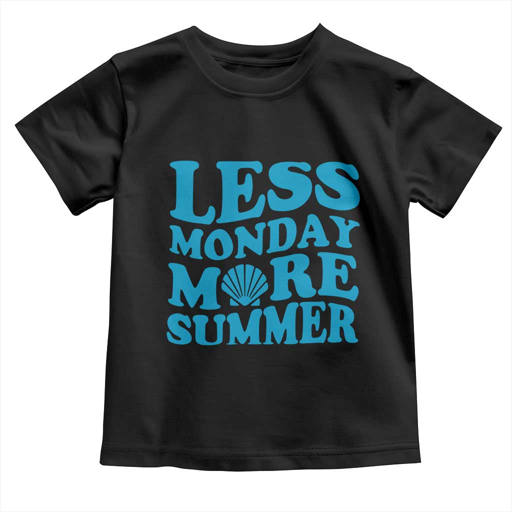 Less Monday More Summer Toddler T Shirt Retro Beach Seashell Graphic