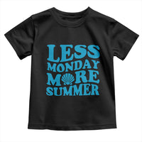 Less Monday More Summer Toddler T Shirt Retro Beach Seashell Graphic
