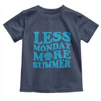 Less Monday More Summer Toddler T Shirt Retro Beach Seashell Graphic