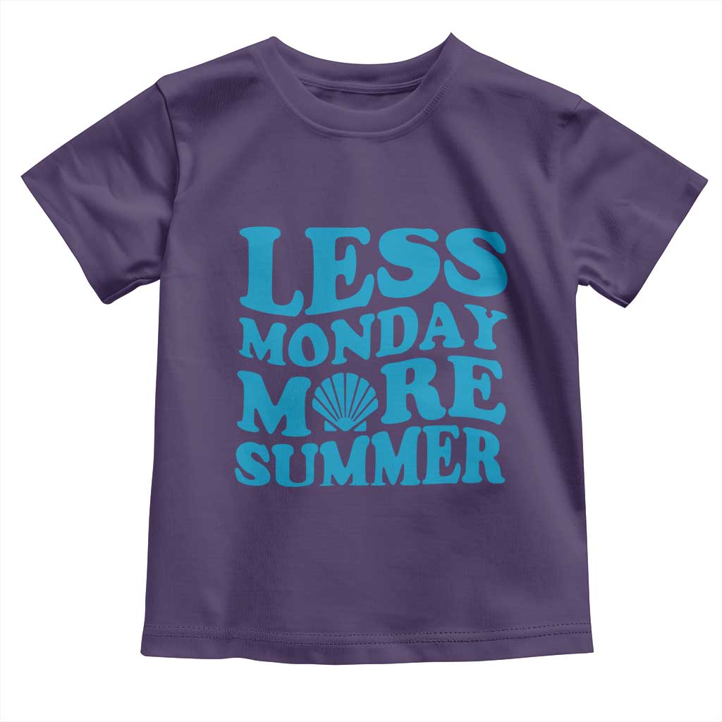 Less Monday More Summer Toddler T Shirt Retro Beach Seashell Graphic