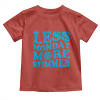 Less Monday More Summer Toddler T Shirt Retro Beach Seashell Graphic