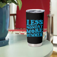 Less Monday More Summer Tumbler Cup Retro Beach Seashell Graphic