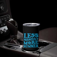 Less Monday More Summer Tumbler Cup Retro Beach Seashell Graphic