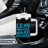 Less Monday More Summer Tumbler With Handle Retro Beach Seashell Graphic