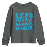 Less Monday More Summer Youth Sweatshirt Retro Beach Seashell Graphic
