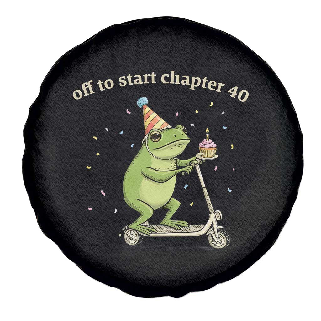 Off To Start Chapter 40 Spare Tire Cover Funny Frog Scooter 40th Birthday Gift