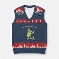 Off To Start Chapter 40 V-Neck Knit Sweater Vest Funny Frog Scooter 40th Birthday Gift