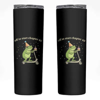 Off To Start Chapter 40 Skinny Tumbler Funny Frog Scooter 40th Birthday Gift