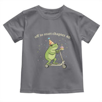 Off To Start Chapter 40 Toddler T Shirt Funny Frog Scooter 40th Birthday Gift