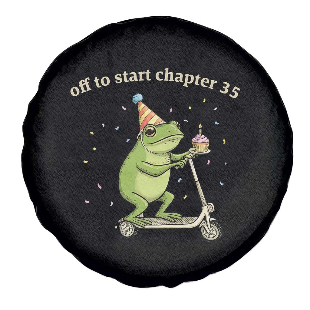 Off To Start Chapter 35 Spare Tire Cover Funny Frog Scooter 35th Birthday Gift