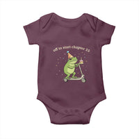 Off To Start Chapter 35 Baby Onesie Funny Frog Scooter 35th Birthday Gift