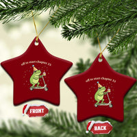 Off To Start Chapter 35 Ceramic Ornament Funny Frog Scooter 35th Birthday Gift