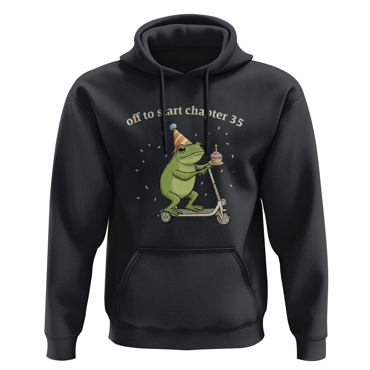 Off To Start Chapter 35 Hoodie Funny Frog Scooter 35th Birthday Gift