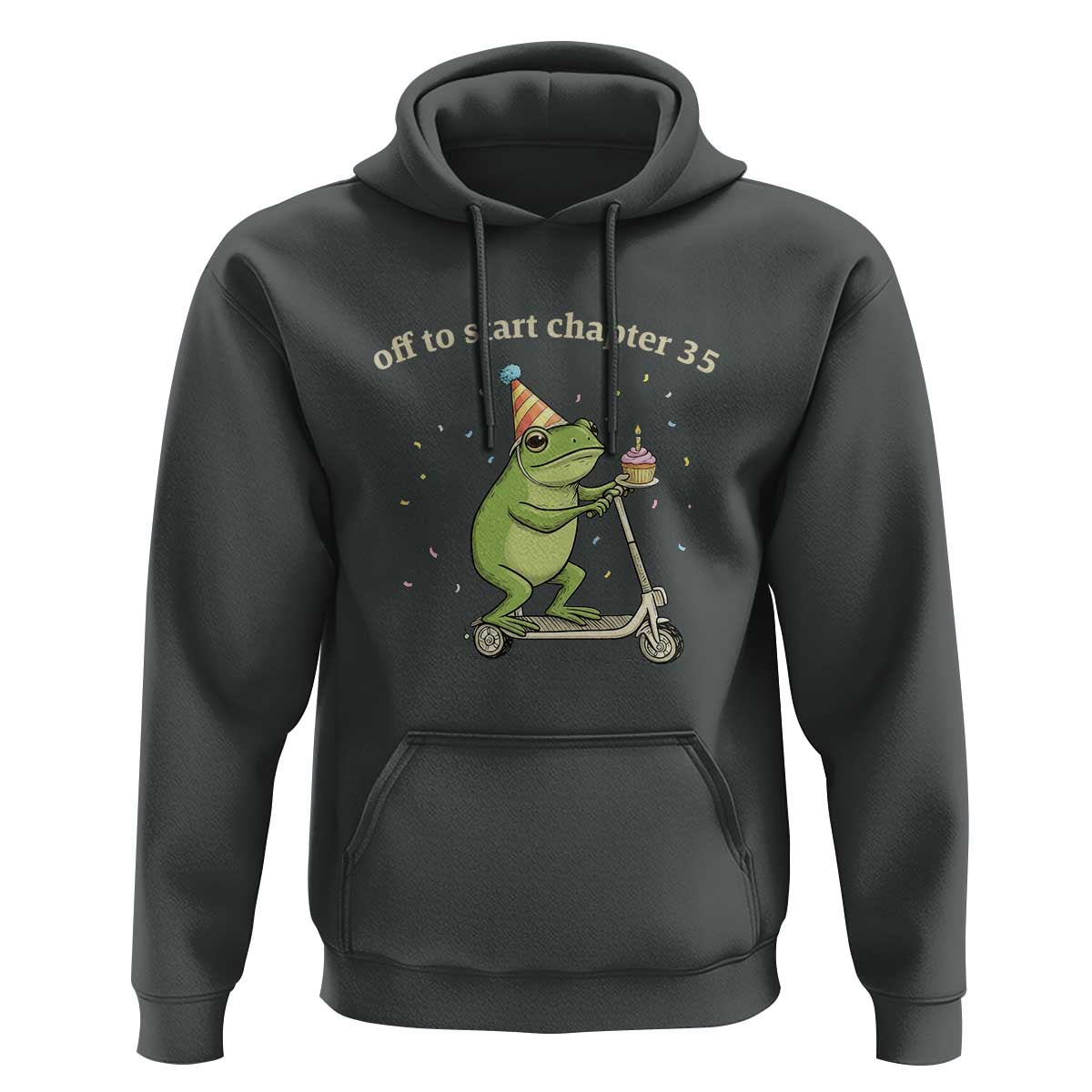 Off To Start Chapter 35 Hoodie Funny Frog Scooter 35th Birthday Gift