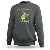 Off To Start Chapter 35 Sweatshirt Funny Frog Scooter 35th Birthday Gift