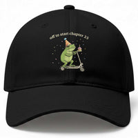 Off To Start Chapter 25 Baseball Cap Funny Frog Scooter 25th Birthday Gift
