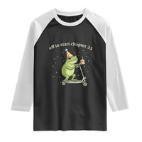 Off To Start Chapter 25 Raglan Shirt Funny Frog Scooter 25th Birthday Gift