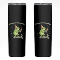 Off To Start Chapter 25 Skinny Tumbler Funny Frog Scooter 25th Birthday Gift